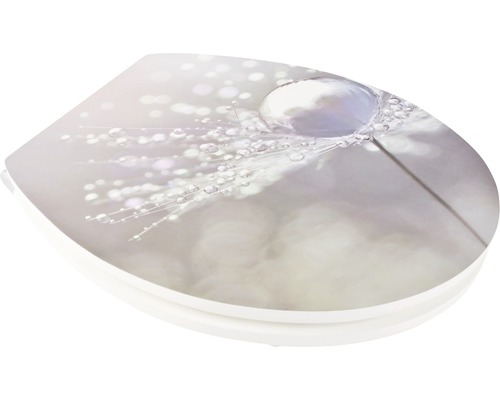 Toilettendeckel mit Wassertropfen-Motiv