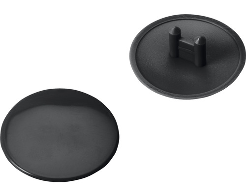 Abdeckkappe für Excenter 25 mm, Schwarz, Kunststoff, 100 Stück Abdeckkappe aus Kunststoff