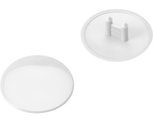 Abdeckkappe für Excenter 25 mm, Weiß, Kunststoff, 100 Stück Steckdosensicherung zur Kindersicherung, aus Kunststoff