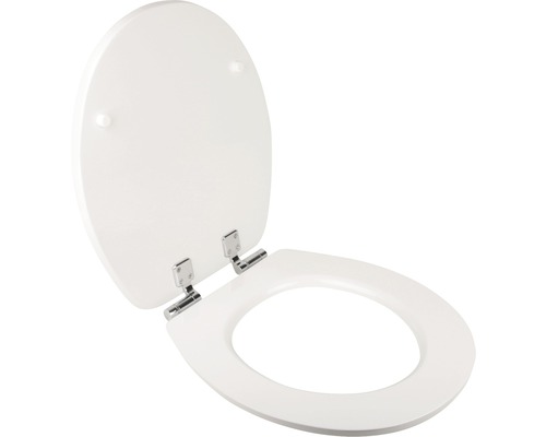 Toilettendeckel aus Kunststoff mit Chromscharnieren