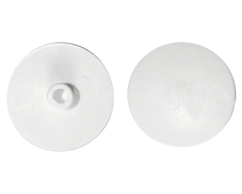 Abdeckkappe SW 4 x 18 mm, Weiß, Kunststoff, 100 Stück Kunststoff Abdeckkappen, zwei Ansichten