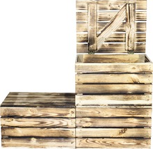 Holztruhe geflammt 48x36x28 cm