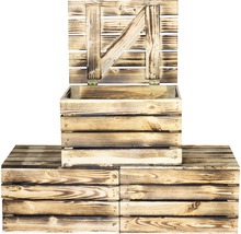 Holztruhe geflammt 48x36x28 cm