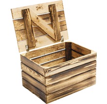 Holztruhe geflammt 48x36x28 cm