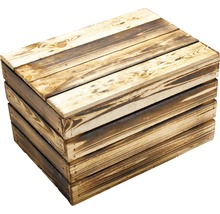 Holztruhe geflammt 48x36x28 cm