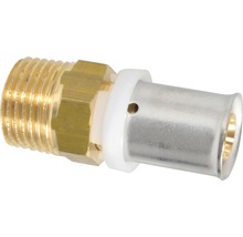 Pressfitting mit Außengewinde aus Messing und Edelstahl