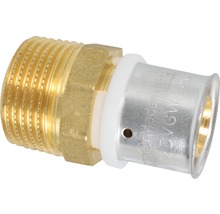 Pressfitting mit Außengewinde aus Messing und Edelstahl