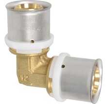 Pressfitting Winkel aus Messing mit Edelstahl