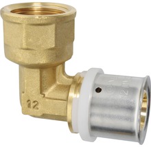 Pressfitting Winkelstück mit Innengewinde aus Messing, 12 mm