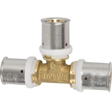 T-Stück Fitting aus Messing mit Dichtungsringen und Presshülsen