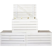 Aufbewahrungsbox Vintage Möbel 24 800 x 500 x 400 mm weiß