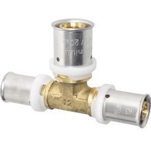 Pressfitting T-Stück aus Messing mit Edelstahl
