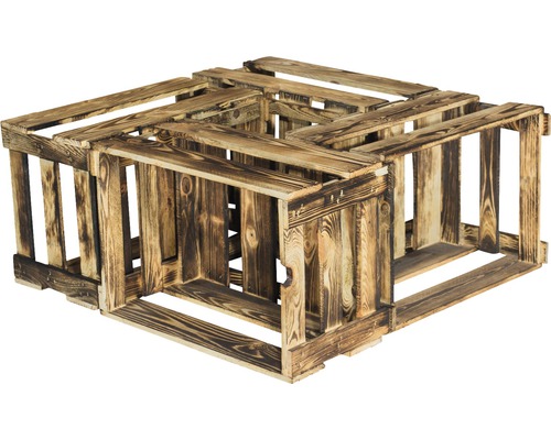 Holzkiste als Regalsystem