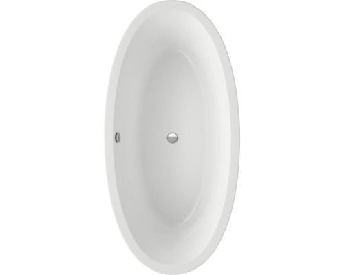 Freistehende ovale Badewanne mit Ab- und Überlaufgarnitur