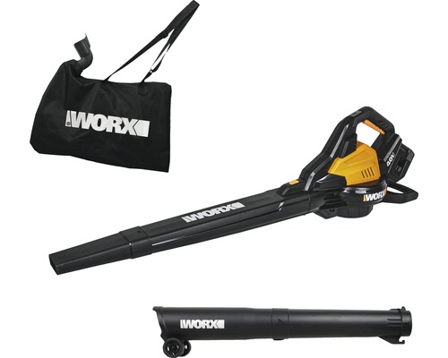 Worx Akku-Laubsauger/-bläser mit Fangsack und Zubehör