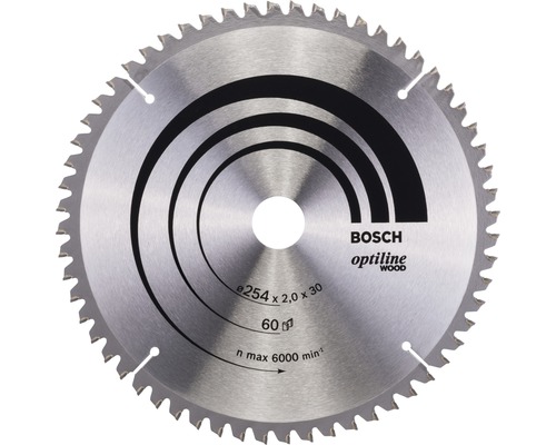 Kreissägeblatt Optiline Wood Bosch 254x30 mm Z 60 W-Zahn