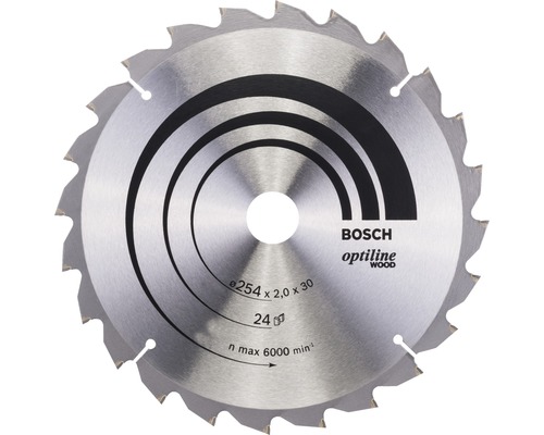 Kreissägeblatt Optiline Wood Bosch 254x30 mm Z 24 W-Zahn
