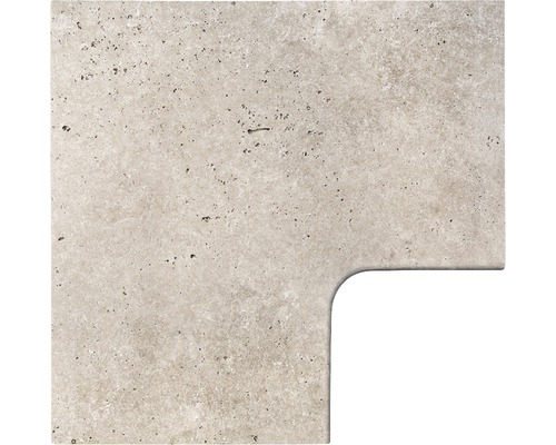 FLAIRSTONE Poolumrandung Beckenrandstein Roma Eckstück 90° beige innen gerundet 60 cm x 37 / 60 cm x 37 cm x 3 cm