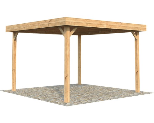 Holzcarport mit vier Pfosten