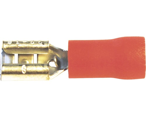 Flachsteckhülse isoliert rot 4,8x0,8 mm, 100 Stück