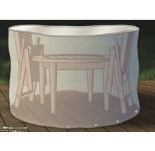 GARDEN PLACE Schutzhülle für Gartenmöbel-Set Ø 200 H 95 cm transparent