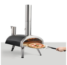 Pizzaofen Ooni Fyra 12 Holzpellets Karbonstahl silberschwarz tragbar optimale Wärmespeicherung