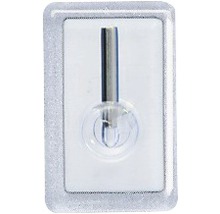 Transparenter Klebehaken in Verpackung
