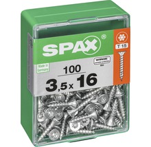Spax Universalschraube Senkkopf Stahl gehärtet T 15, Holz-Vollgewinde 3,5x16 mm, 100 Stück
