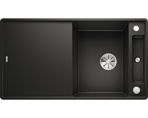 Flächenbündige Spüle Blanco Axia III 5 S-F 500x905 mm mit Glasschneidbrett schwarz Spüle mit Abtropffläche