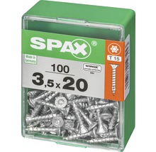 Spax Universalschraube Senkkopf Stahl gehärtet T 15, Holz-Vollgewinde 3,5x20 mm, 100 Stück