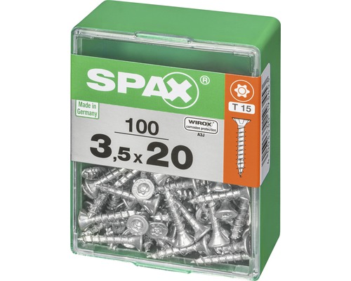Spax Schrauben 3,5x20 Millimeter, 100 Stück in Kunststoffbox