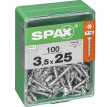 Spax Universalschraube Senkkopf Stahl gehärtet T 15, Holz-Vollgewinde 3,5x25 mm, 100 Stück
