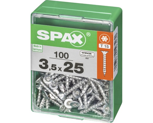 Spax Universalschrauben im Aufbewahrungsbehälter, 3,5 x 25 Millimeter, 100 Stück