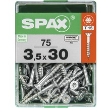 Spax Universalschraube Senkkopf Stahl gehärtet T 15, Holz-Teilgewinde 3,5x30 mm, 75 Stück