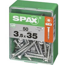 Spax Universalschraube Senkkopf Stahl gehärtet T 15, Holz-Teilgewinde 3,5x35 mm, 50 Stück