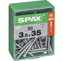 Spax Universalschraube Senkkopf Stahl gehärtet T 15, Holz-Teilgewinde 3,5x35 mm, 50 Stück