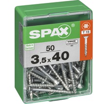 Spax Universalschraube Senkkopf Stahl gehärtet T 15, Holz-Teilgewinde 3,5x40 mm, 50 Stück