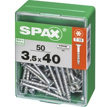 Spax Universalschraube Senkkopf Stahl gehärtet T 15, Holz-Teilgewinde 3,5x40 mm, 50 Stück