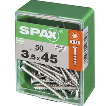 Spax Universalschraube Senkkopf Stahl gehärtet T 15, Holz-Teilgewinde 3,5x45 mm, 50 Stück