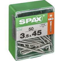 Spax Universalschraube Senkkopf Stahl gehärtet T 15, Holz-Teilgewinde 3,5x45 mm, 50 Stück