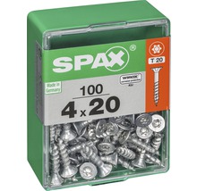 Spax Universalschraube Senkkopf Stahl gehärtet T 20, Holz-Vollgewinde 4x20 mm, 100 Stück