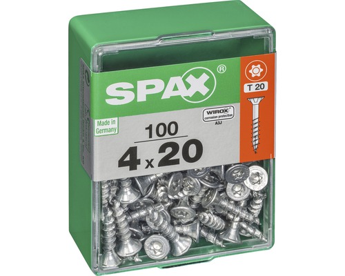 Spax Schrauben 4 x 20 Millimeter, 100 Stück in Verpackung