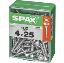 Spax Universalschraube Senkkopf Stahl gehärtet T 20, Holz-Vollgewinde 4x25 mm, 100 Stück
