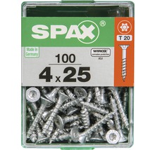 Spax Universalschraube Senkkopf Stahl gehärtet T 20, Holz-Vollgewinde 4x25 mm, 100 Stück
