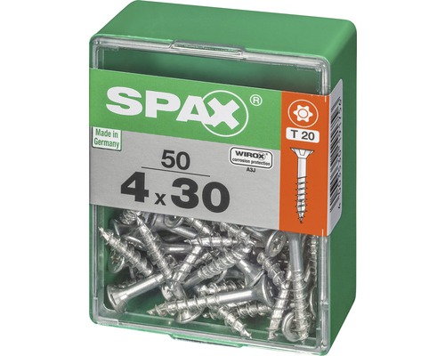 Spax Schrauben 4 x 30 Millimeter, 50 Stück in Kunststoffbox