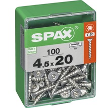 Spax Universalschraube Senkkopf Stahl gehärtet T 20, Holz-Vollgewinde 4,5x20 mm, 100 Stück
