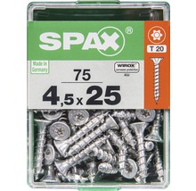 Spax Universalschraube Senkkopf Stahl gehärtet T 20, Holz-Vollgewinde 4,5x25 mm, 75 Stück