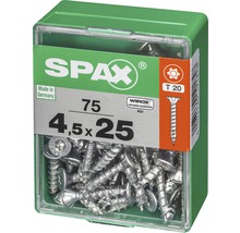 Spax Universalschraube Senkkopf Stahl gehärtet T 20, Holz-Vollgewinde 4,5x25 mm, 75 Stück