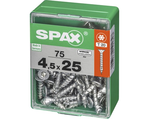 Spax Schrauben 4,5 x 25 Millimeter, 75 Stück in grüner Verpackung