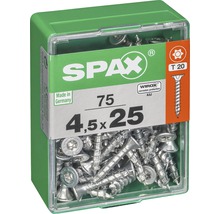 Spax Universalschraube Senkkopf Stahl gehärtet T 20, Holz-Vollgewinde 4,5x25 mm, 75 Stück